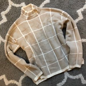 Windowpane turtleneck
